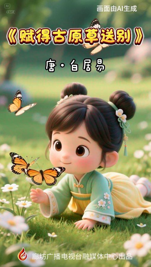 文化潤(rùn)廊·AI“畫”古詩丨《賦得古原草送別》